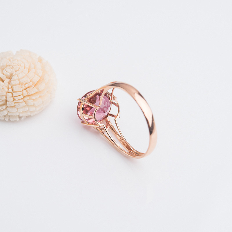 巴西粉色碧玺戒指-红掌柜
