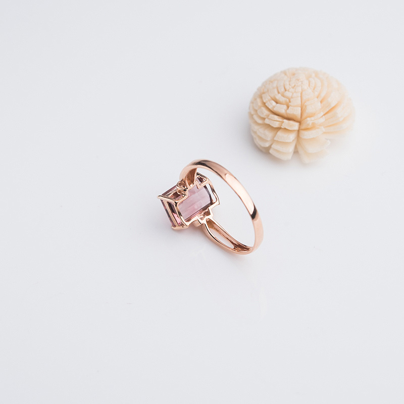 天然粉色碧玺戒指-红掌柜