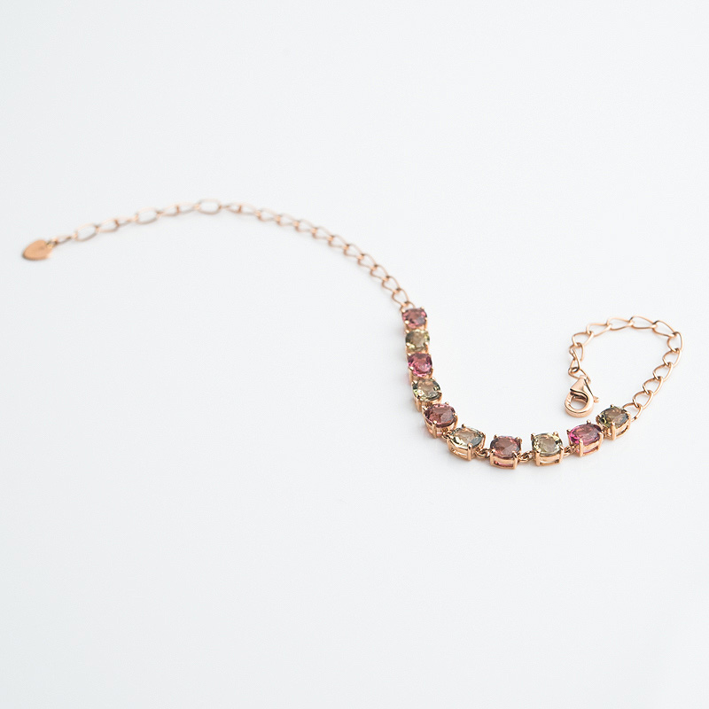 巴西多色碧玺手链-红掌柜