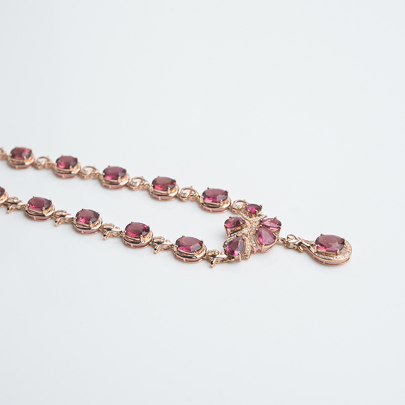 天然碧玺项链-红掌柜