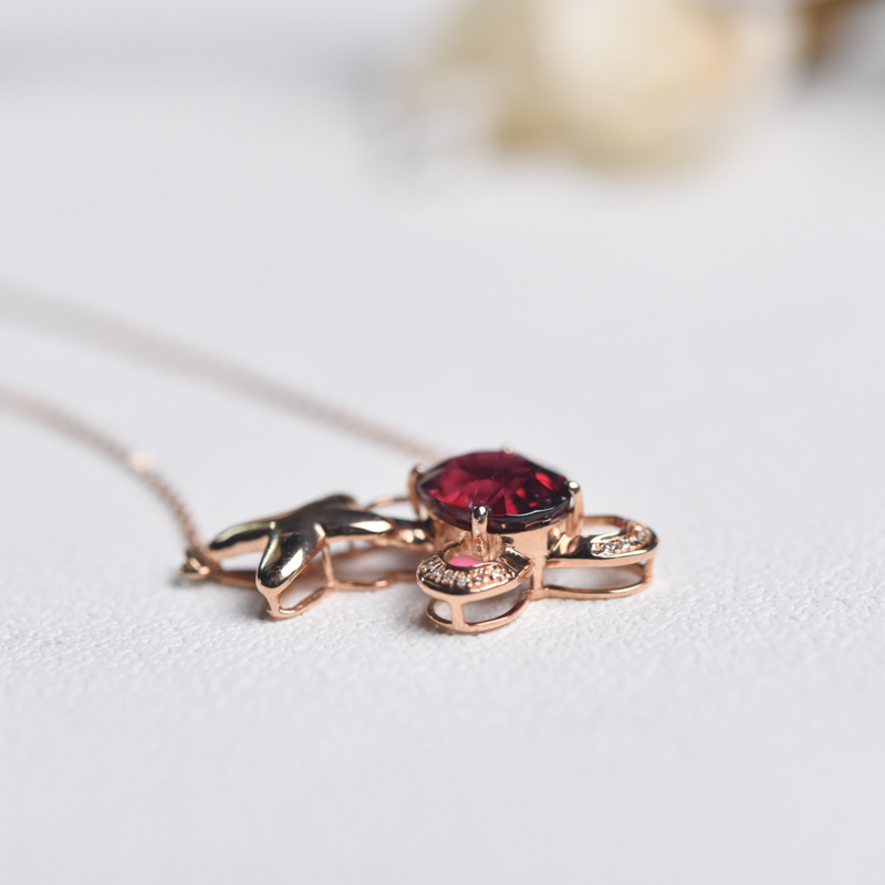 碧玺锁骨链-红掌柜