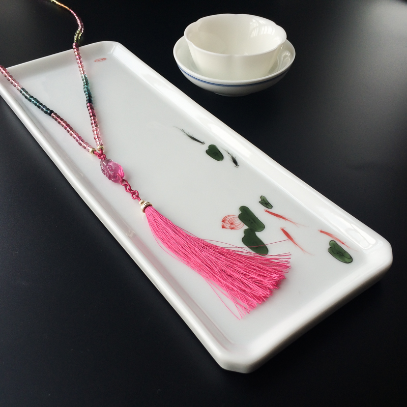 4mm天然碧玺项链-红掌柜