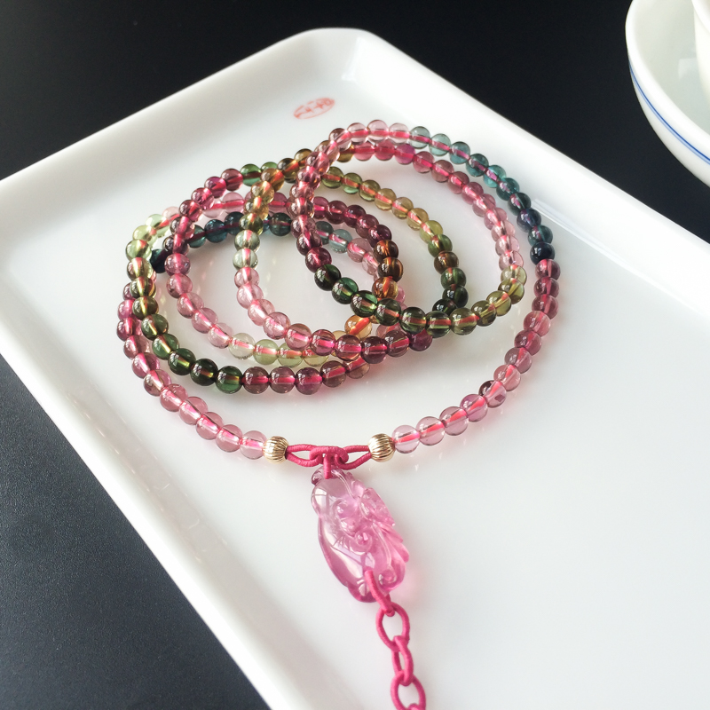 4mm碧玺项链-红掌柜