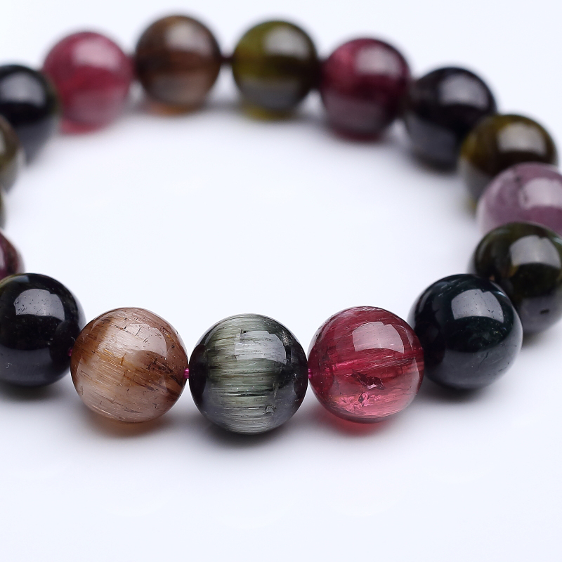 天然碧玺单圈手串-红掌柜