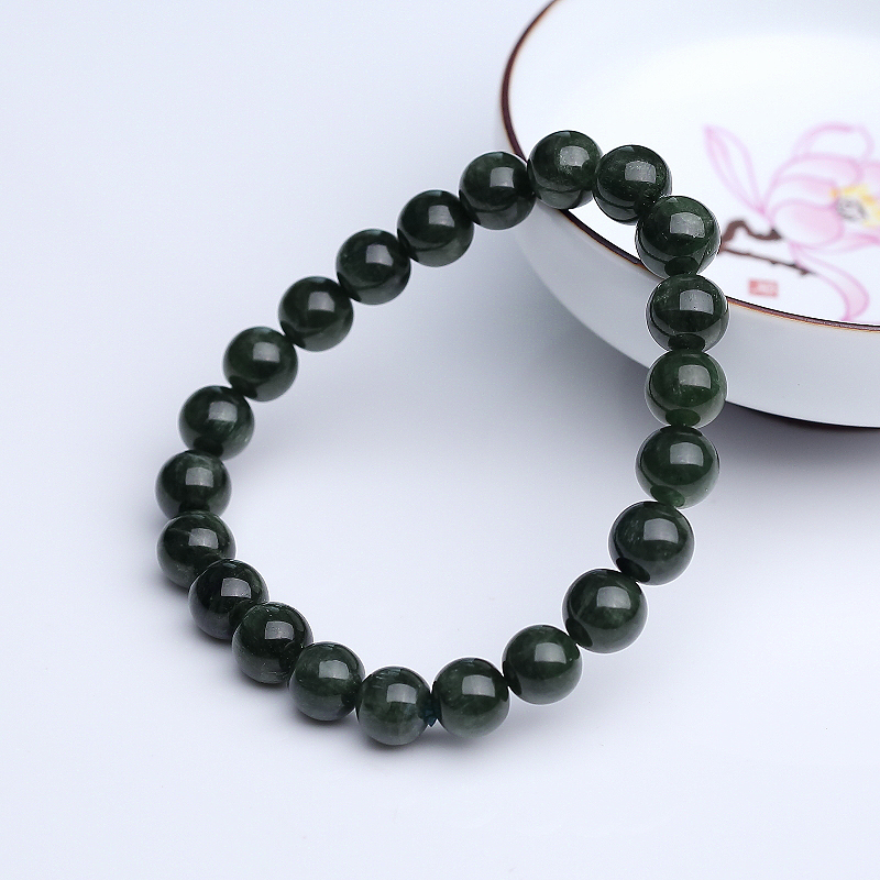 猫眼深绿色碧玺单圈手串-红掌柜