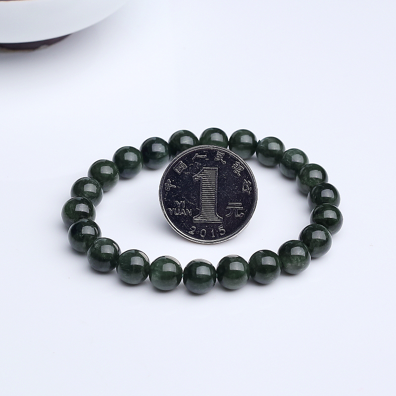 天然巴西碧玺单圈手串-红掌柜