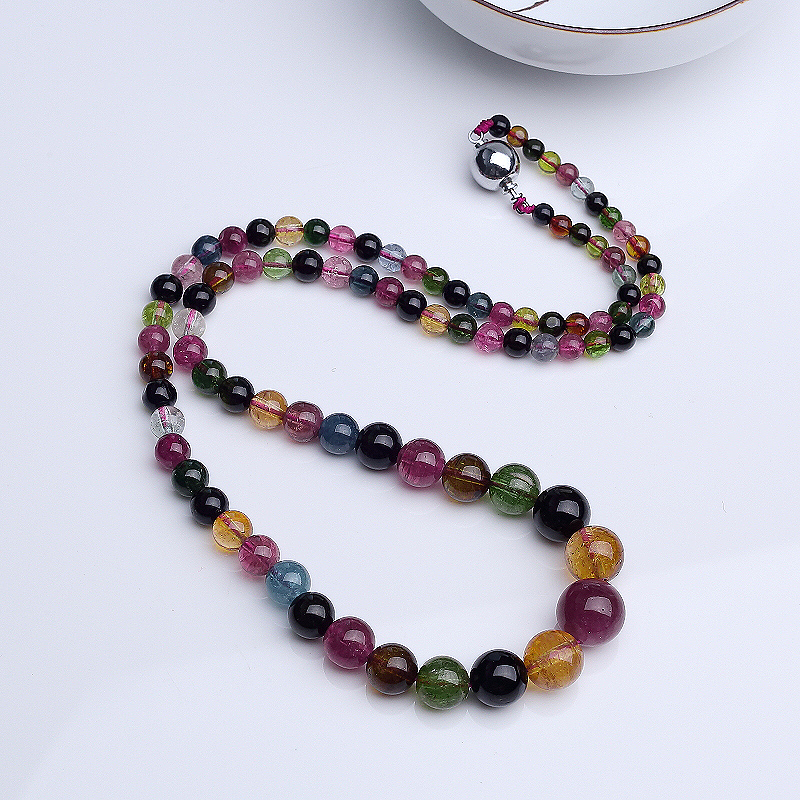 彩虹碧玺塔链-红掌柜