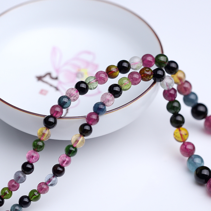 巴西彩虹碧玺塔链-红掌柜