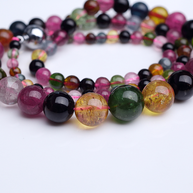 天然彩虹碧玺塔链-红掌柜