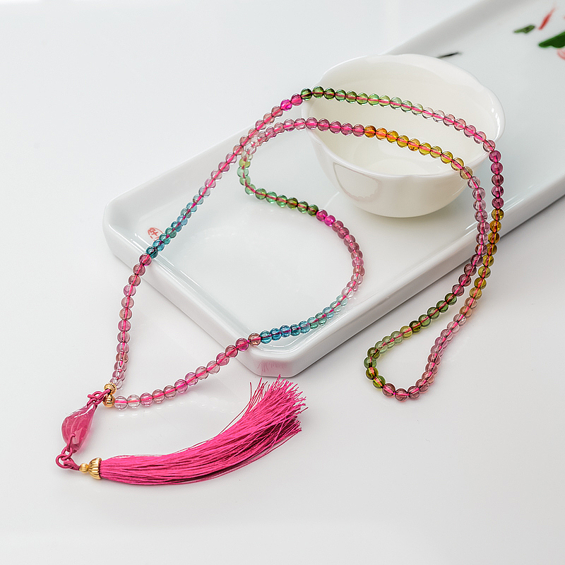 彩虹碧玺项链-红掌柜