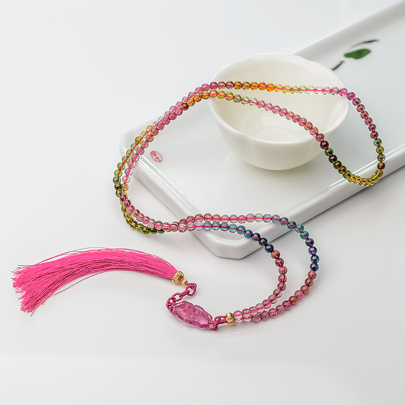 彩虹碧玺项链-红掌柜