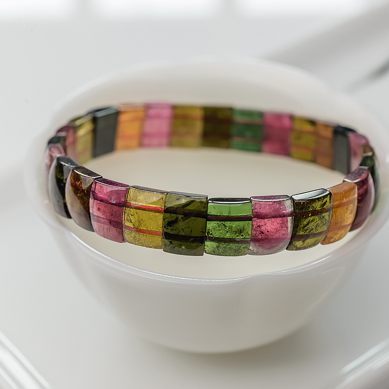 巴西彩虹碧玺手串-红掌柜