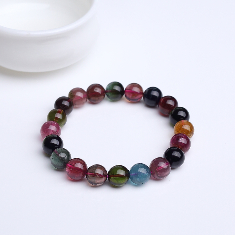 彩虹碧玺手串-红掌柜