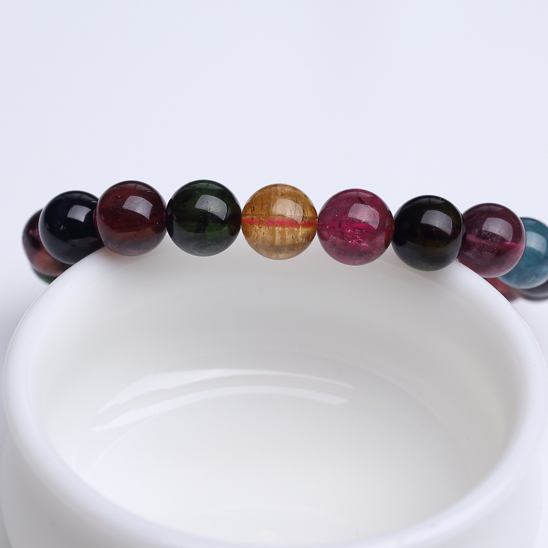 天然碧玺单圈手串-红掌柜