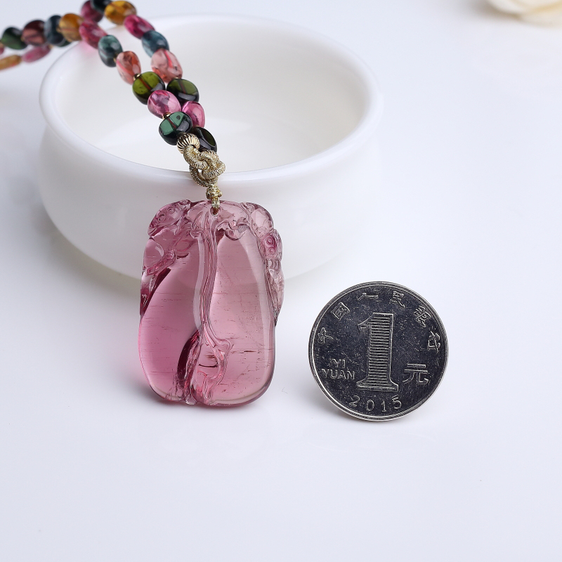 巴西玫红碧玺项链-红掌柜