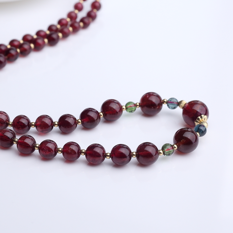 巴西玫红碧玺塔链-红掌柜