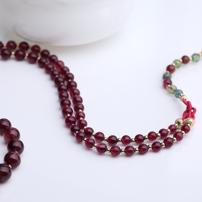 巴西天然碧玺塔链-红掌柜