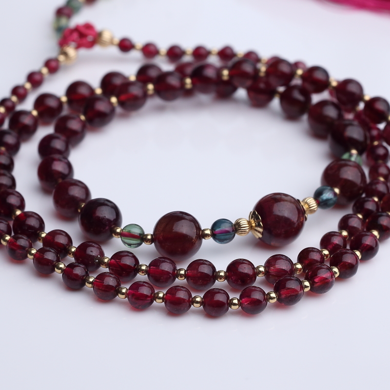 玫红碧玺塔链-红掌柜