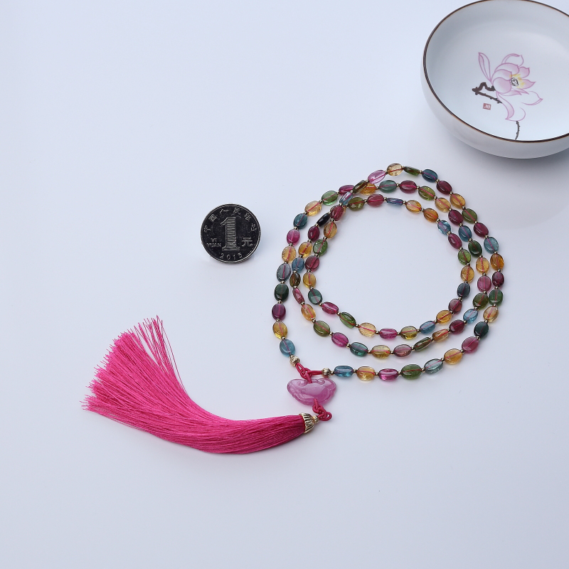 巴西多色碧玺项链-红掌柜