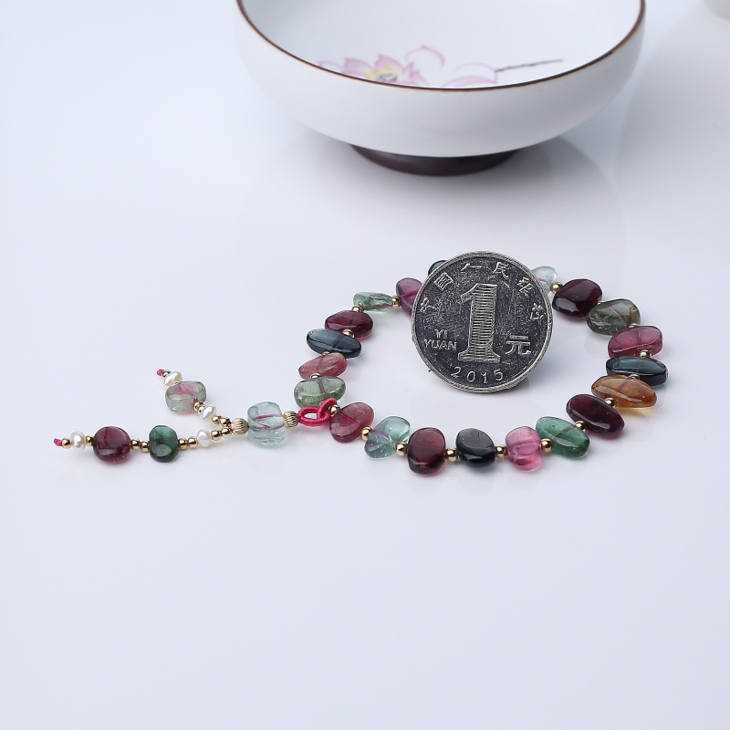 天然多色碧玺手链-红掌柜