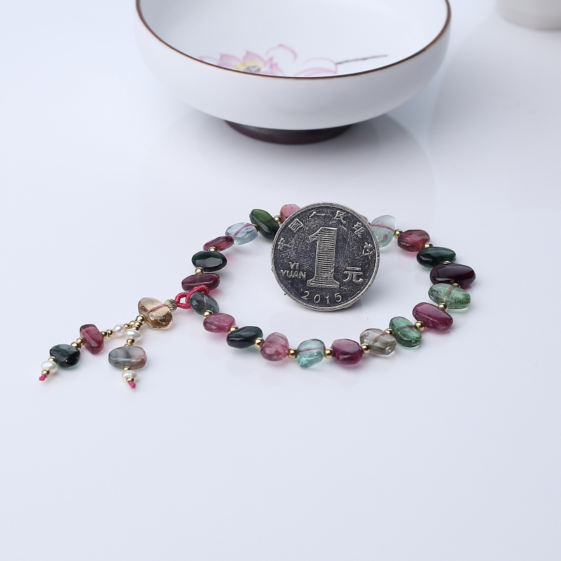 天然多色碧玺手链-红掌柜