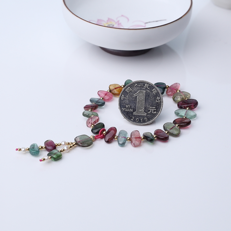 巴西碧玺随形手链-红掌柜