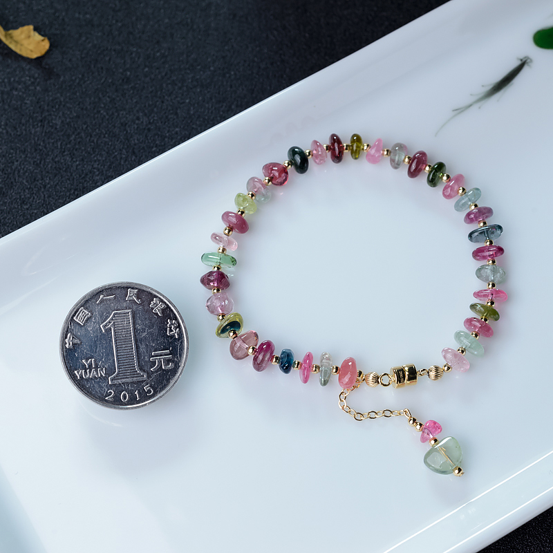 阿富汗碧玺随形手链-红掌柜