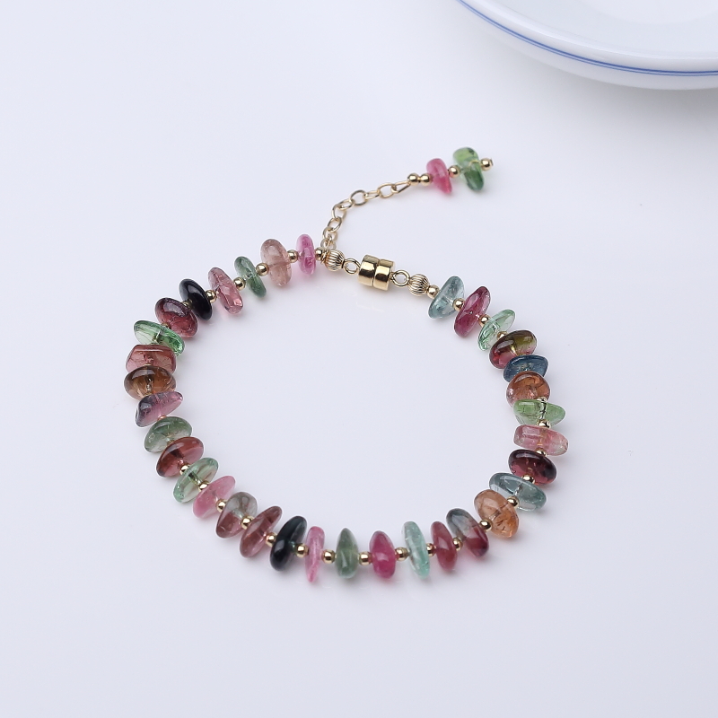 阿富汗天然碧玺随形手链-红掌柜