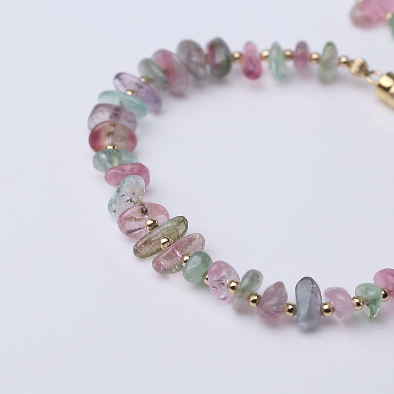 阿富汗天然多色碧玺手链-红掌柜