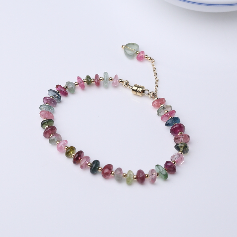 阿富汗天然碧玺随形手链-红掌柜