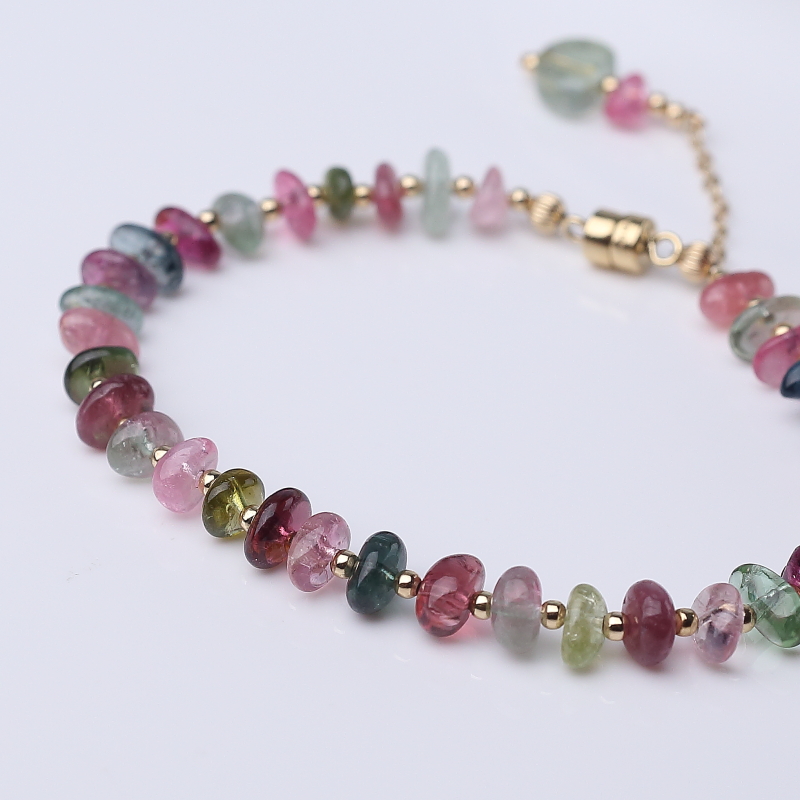 阿富汗天然多色碧玺手链-红掌柜