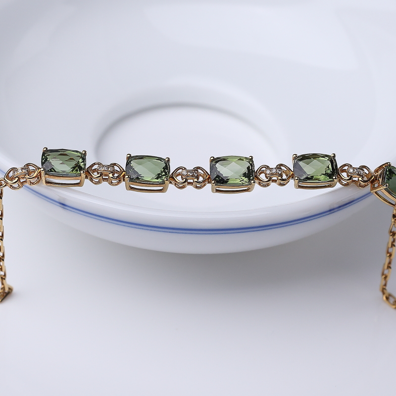 天然绿色碧玺手链-红掌柜