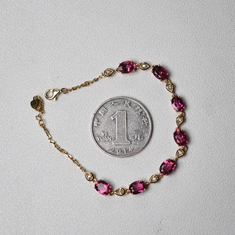 玫红碧玺手链-红掌柜