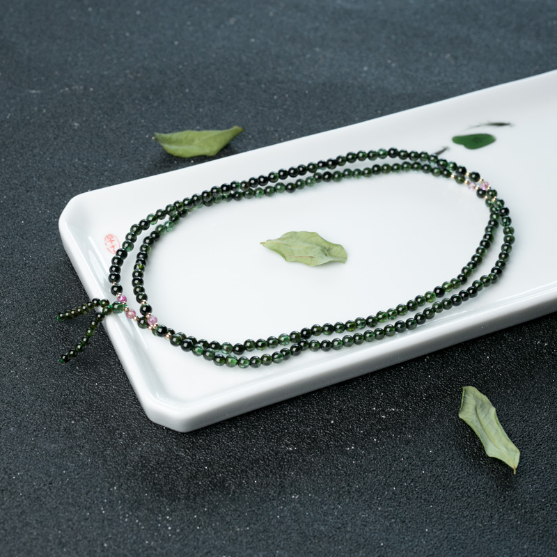 巴西天然碧玺多圈手串-红掌柜