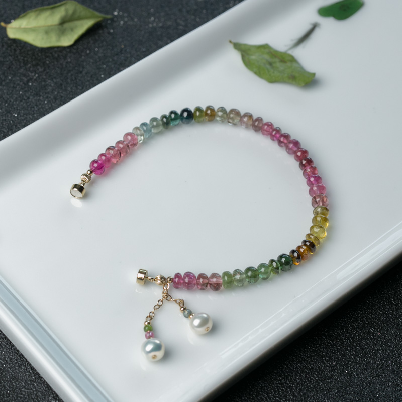 彩虹碧玺手链-红掌柜