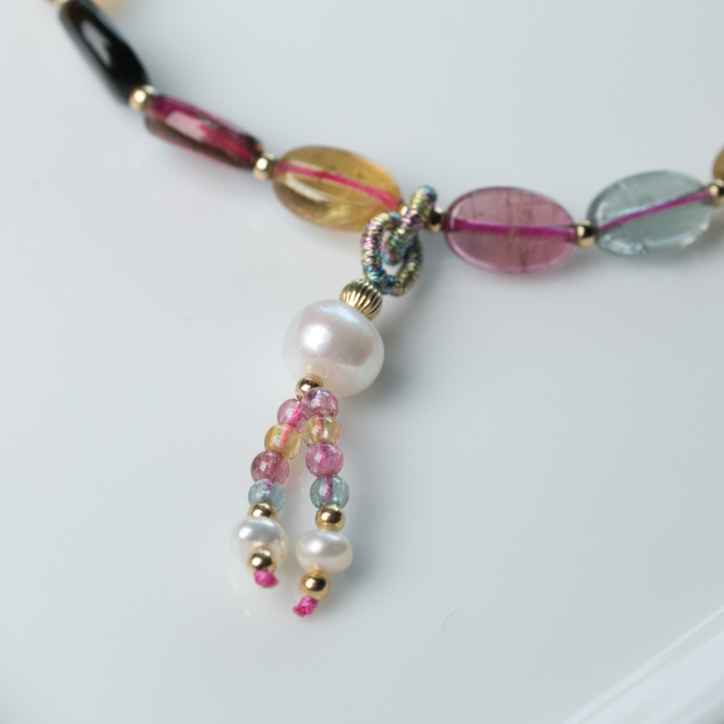 多色碧玺手串-红掌柜