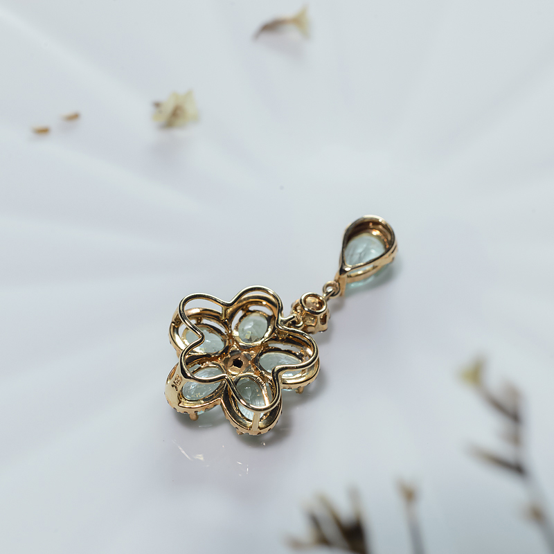 18K天然巴西帕拉伊巴碧玺吊坠-红掌柜