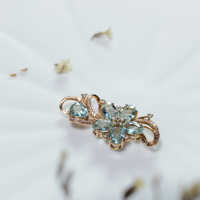 18K天然巴西帕拉伊巴碧玺吊坠-红掌柜