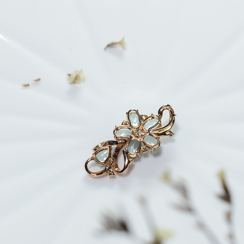 18K天然蓝绿帕拉伊巴碧玺吊坠-红掌柜