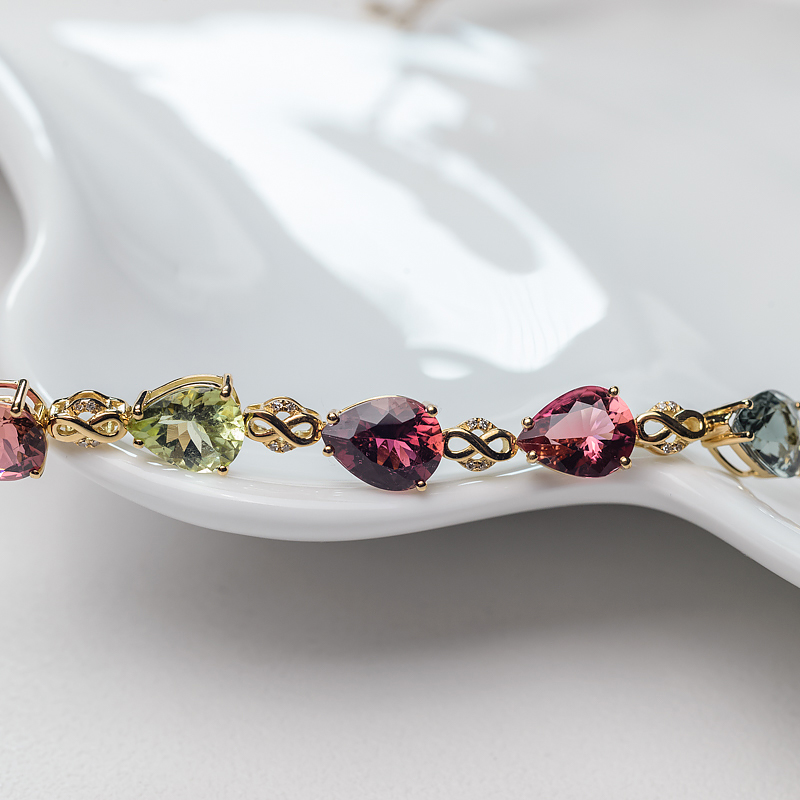 巴西天然碧玺手链-红掌柜