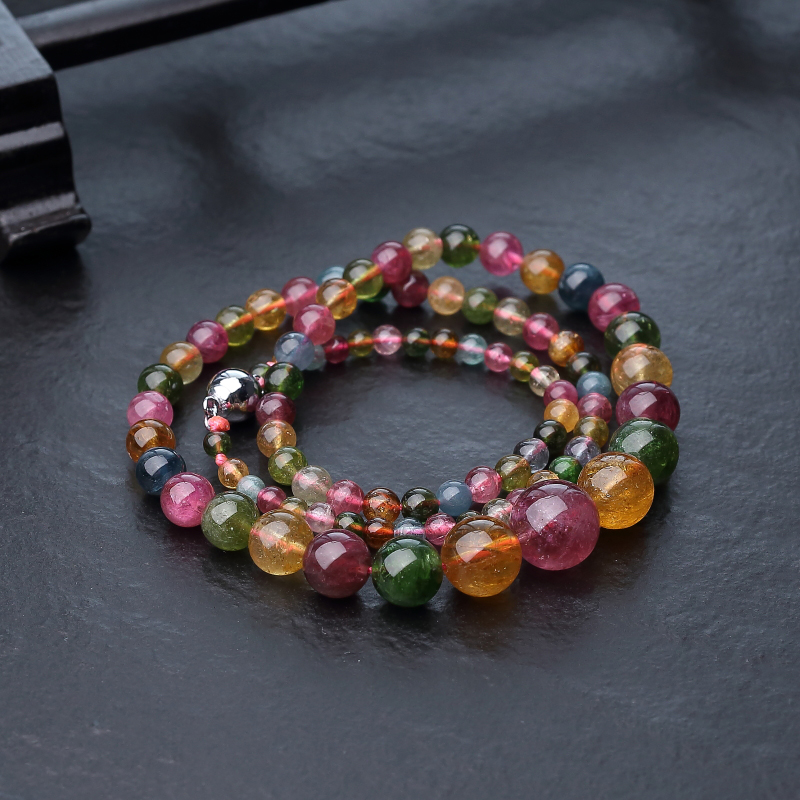 巴西彩虹碧玺塔链-红掌柜