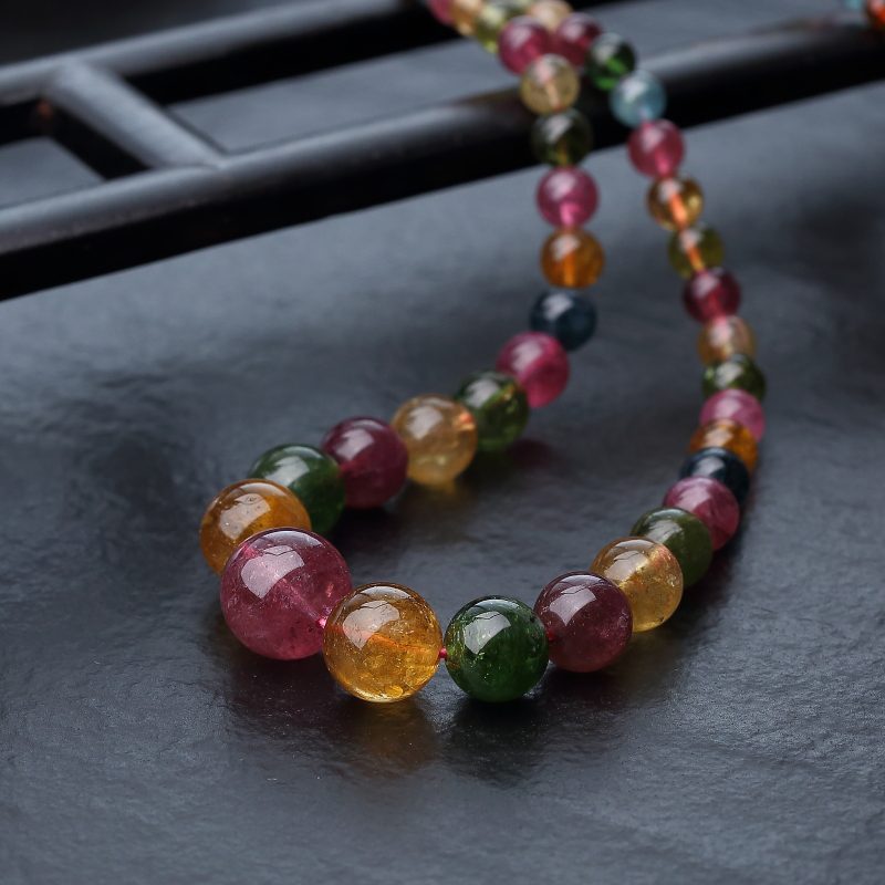 巴西天然碧玺塔链-红掌柜