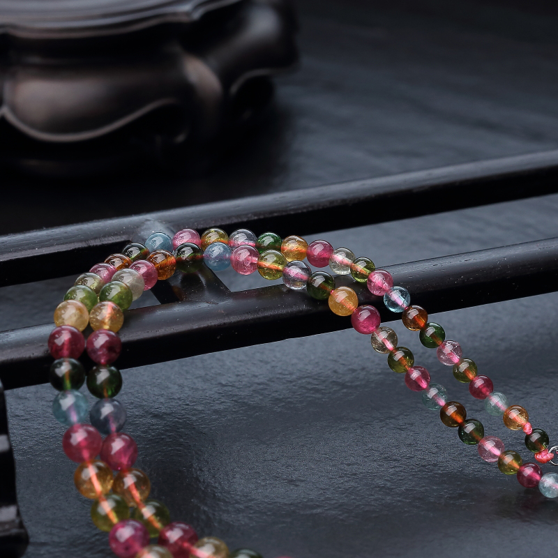 彩虹碧玺塔链-红掌柜