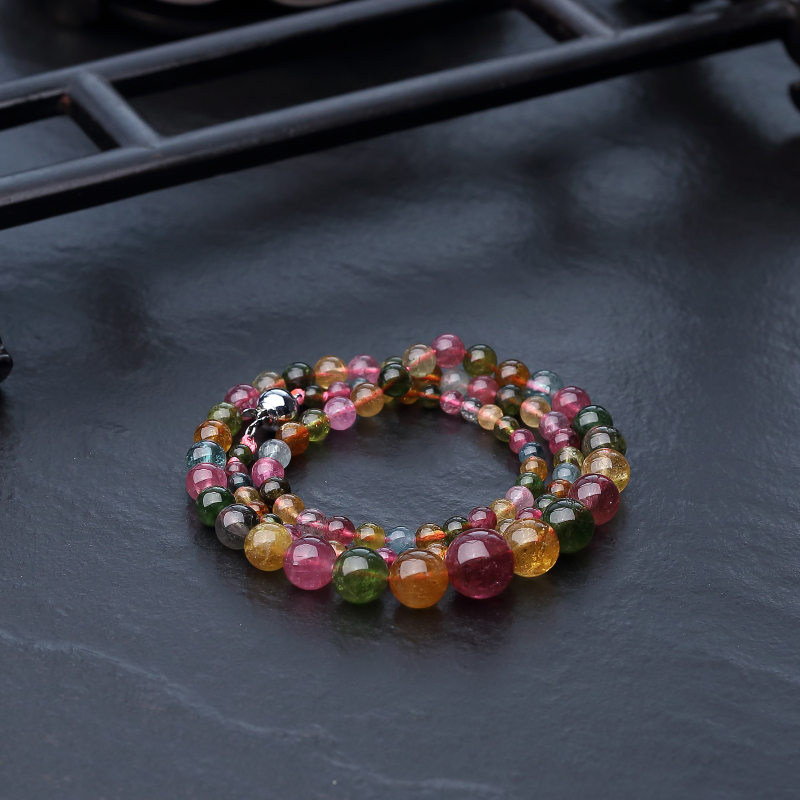 巴西彩虹碧玺塔链-红掌柜