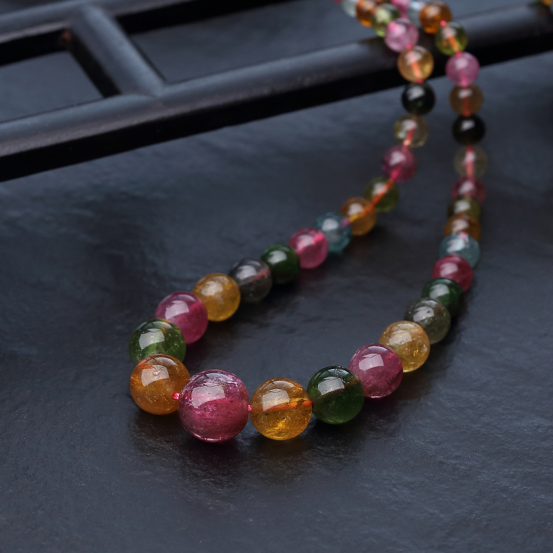 巴西天然碧玺塔链-红掌柜