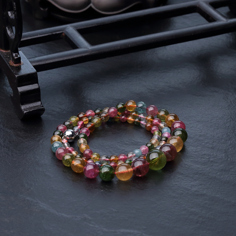 巴西彩虹碧玺塔链-红掌柜