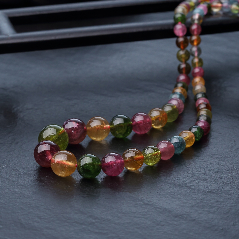 巴西天然碧玺塔链-红掌柜