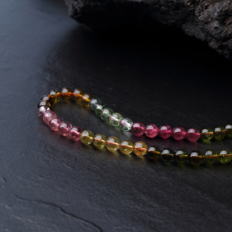 巴西天然碧玺多圈手串-红掌柜