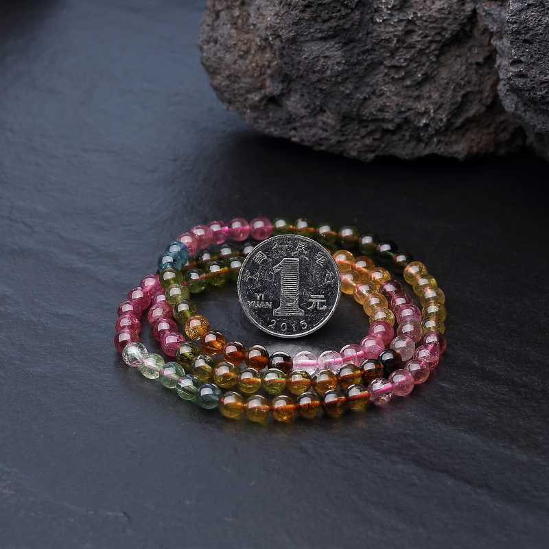 天然彩虹碧玺手串-红掌柜
