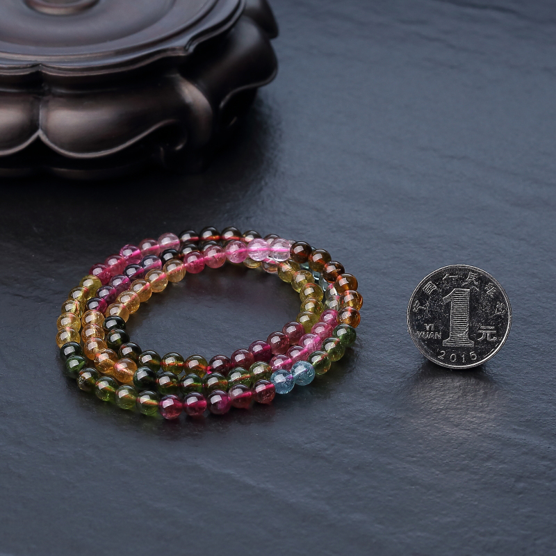 天然彩虹碧玺手串-红掌柜